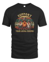 Chicken Support Your Local Coven Witch Farm Lover Unisex Standard T-Shirt black s