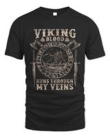 Distressed Viking Blood Runs Through My Veins Unisex Standard T-Shirt black s