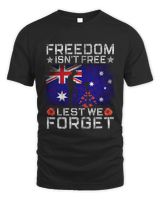 Freedon Isn't Free Lest We Forget, Australian Veterans Unisex Standard T-Shirt black s