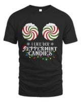 I Like Her Peppermint Candies Couples Matching Christmas Unisex Standard T-Shirt black s