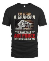 I m A Dad A Grandpa And A Retired Air Force Nothing Scare Me Unisex Standard T-Shirt black s