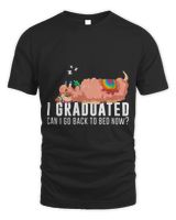 Funny I Graduated Can I Go Back To Bed Now Graduation Llama Unisex Standard T-Shirt black s