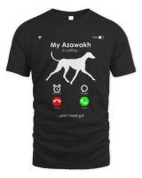 My Azawakh is Calling and I Must Go Unisex Standard T-Shirt black s