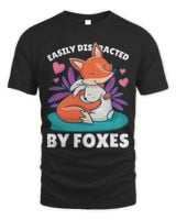 Easily Distracted by Foxes 3 Unisex Standard T-Shirt black s