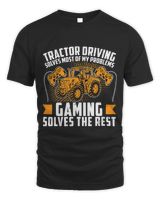 Tractor Driving Solves Problems Gaming Solves The Rest PC Unisex Standard T-Shirt black s