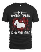 My scottish terrier Is My Valentine Valentines Day Dog Lover 102 Unisex Standard T-Shirt black s