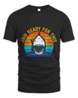 Funny Jaw Ready For This Retro Ocean Animal Shark
