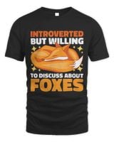 Introverted but willing to Discuss about Foxes Unisex Standard T-Shirt black s