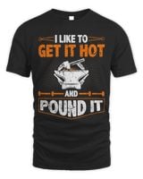 Blacksmith Forge Get Hot Pound It Blacksmithing Ironworker Unisex Standard T-Shirt black s