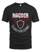 Hacker Security Professional IT Programmer Admin Unisex Standard T-Shirt black s