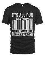 Postal Worker Misses A Scan Funny Postman Barcode Unisex Standard T-Shirt black s