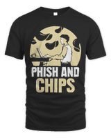 Phish And Chips Hacking Hacker Hack Computer It Unisex Standard T-Shirt black s