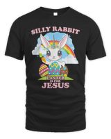 Silly Rabbit Easter Is for Jesus Christians Bunny Eggs T-Shirt Unisex Standard T-Shirt black s