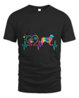 Australian Aussie Shepherd Mom Dad Heartbeat Tie Dye Gift T-Shirt Men's Standard T-Shirt black s