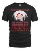 ALL I WANT FOR CHRISTMAS NOT SLEEP IS A CUTE DABBING AXOLOTL 174 Unisex Standard T-Shirt black s