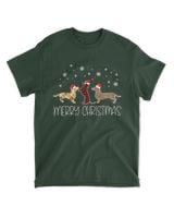 Dachshund Merry Christmas Unisex Standard T-Shirt forest-green s