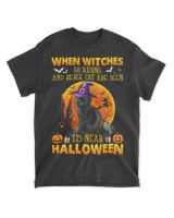 Black Cat When Witches Go Riding Unisex Standard T-Shirt black s