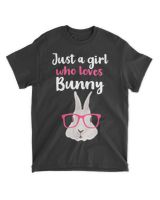 Just a girl who loves bunny Unisex Standard T-Shirt black s