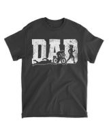 Triathlon Dad Swim Bike Run Unisex Standard T-Shirt black s