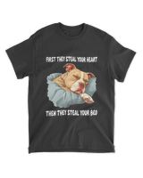Pitbull Sleeping Pajamas Nightgown Unisex Standard T-Shirt black s