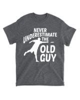 never underestimate the old guy disc golf Unisex Standard T-Shirt dark-heather s