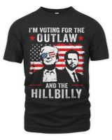 SH264 Trump I'm Voting For The Outlaw And Hillbilly Trump Vance T-Shirt Unisex Premium T-Shirt black s