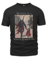 Retro Funny Walking in a Winter Wonderland Merry Christmas (2) Unisex Premium T-Shirt black s