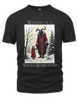 Retro Funny Walking in a Winter Wonderland Merry Christmas (29) Unisex Premium T-Shirt black s
