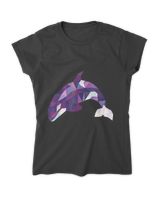 Orca Whale T-shirt Women's Soft Style Fitted T-Shirt black s