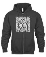 BROWN-H01-117-01 Men's Zip Hoodie black s