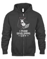 Funny QA Shirt IT Shirt QA Merch for QA Engineer QA Tester Men's Zip Hoodie black s