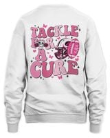 Tackle For A Cure Breast Cancer Sweatshirt, Pink Ribbon Sweatshirt, Football Breast Cancer Sweatshirt, Cancer Support Squad Shirt Gift Unisex Sweatshirt white s