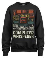 Computer Whisperer Funny IT Tech Support Nerds Geek 2 Unisex Sweatshirt black s