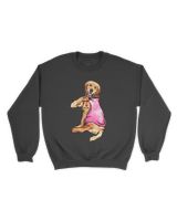 Golden Retriever Dog Tattoo I Love Mom Unisex Sweatshirt black s