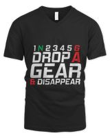 1N23456 Drop A Gear And Disappear Motorcycle Gifts Men's V-Neck T-Shirt black s