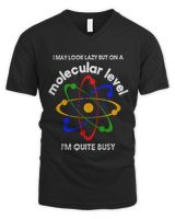 I May Look Lazy But On Molecular Level Im Quite Busy Biology Men's V-Neck T-Shirt black s