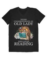 Never Underestimate an Old Lady Who Loves Reading Men's V-Neck T-Shirt black s