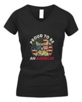 Proud To Be An Americat Funny Cat American Flag 4th of July