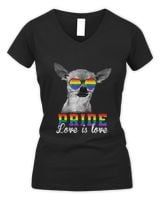 Chihuahua Pride Love is Love Women's V-Neck T-Shirt black s