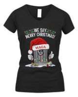 We Say Merry Christmas Women's V-Neck T-Shirt black s