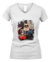 Koda is in The Fluff 1 Women's V-Neck T-Shirt white s