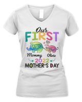 OUR FIRST MOTHER'S DAY Women's V-Neck T-Shirt white s