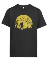 Bigfoot Walking Dachshund Funny Halloween Kids Standard T-Shirt black xs
