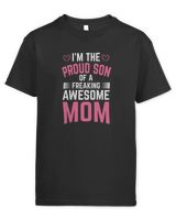 I'm The Proud Son of a Freaking Awesome Mom Kids Standard T-Shirt black xs