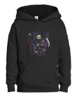 Pastel Goth Grim Reaper Riding Black Cat Occult Cat Lover35