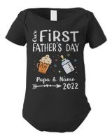 OUR FIRST FATHER'S DAY Infant Short Sleeve Bodysuit black 3m