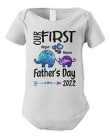 OUR FIRST FATHER'S DAY Infant Short Sleeve Bodysuit white 3m