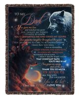 Son to Dad Woven Blanket white 50x60in