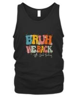 Bruh We Back 6th Grade Teacher Groovy Back To School Teacher Men's Tank Top black s