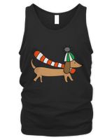 Winter Dachshund Dog Men's Tank Top black s